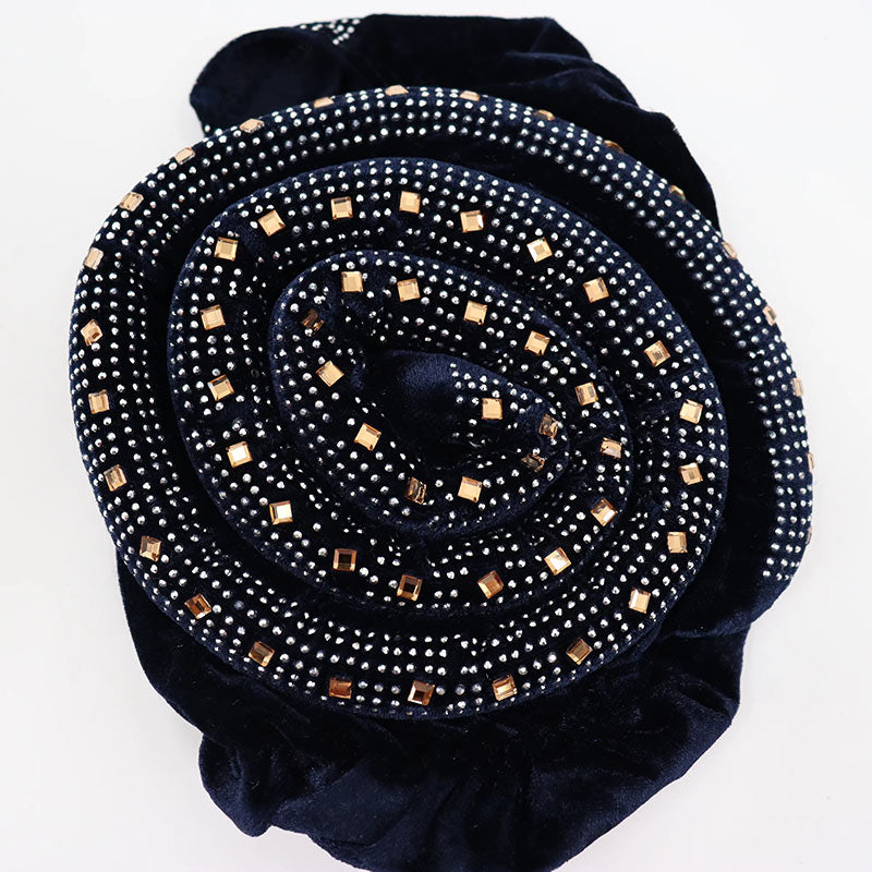 Turban Bijou Spirale Noir