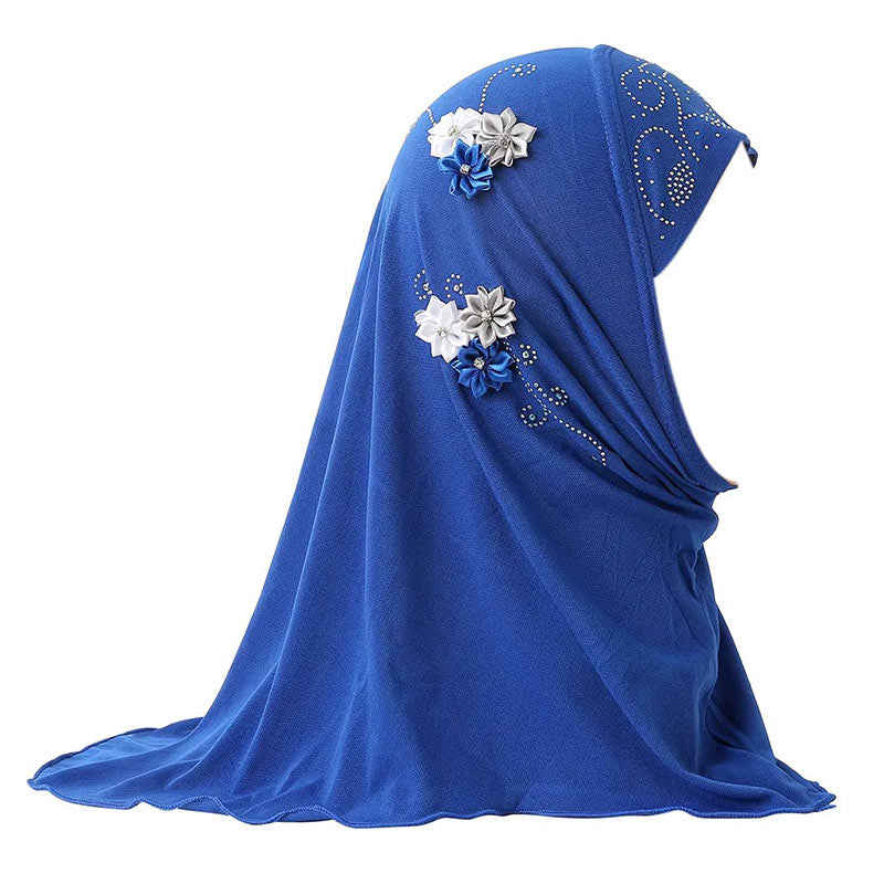 Hijab Enfant 4 à 8 ans Marwa Fleurs Brodées