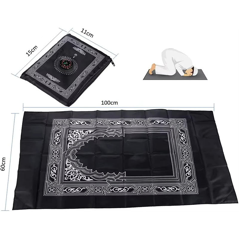 Tapis de Prière Nomade Qibla avec Boussole Intégrée