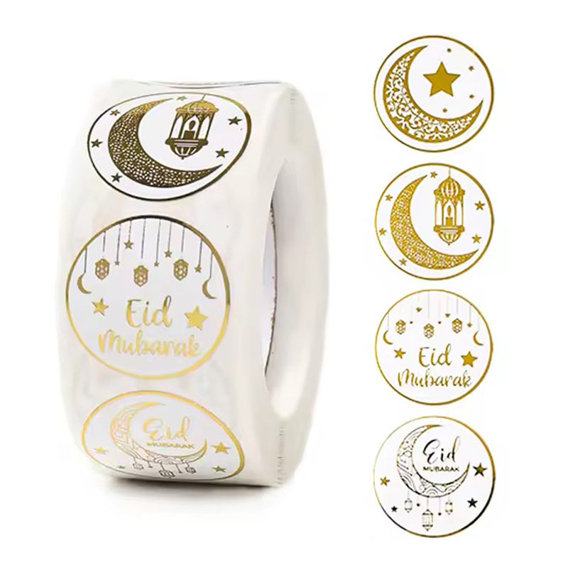 Bobine de 500 Étiquettes Eid Mubarak