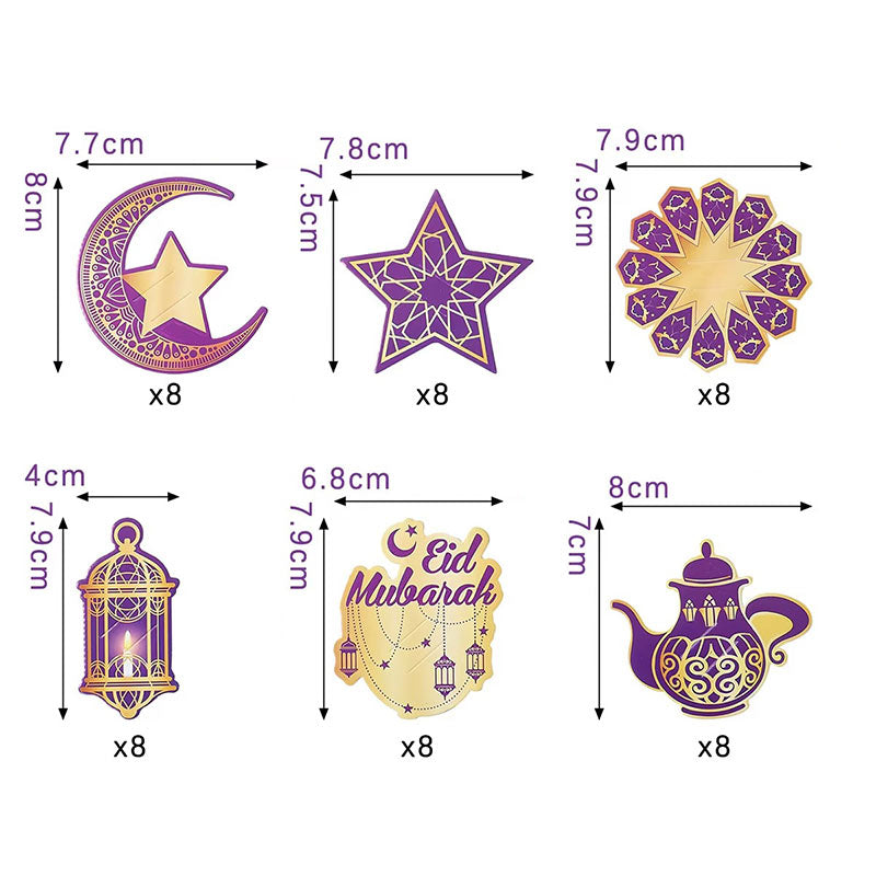 Lot de 48 Porte-Sucettes Décoratifs Eid