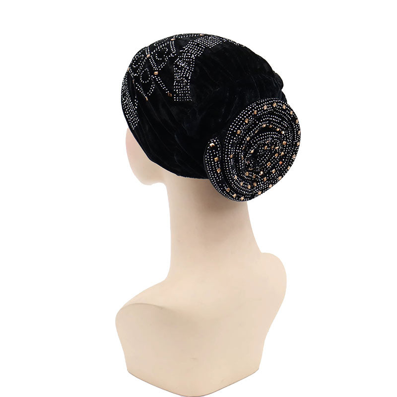 Turban Bijou Spirale Noir