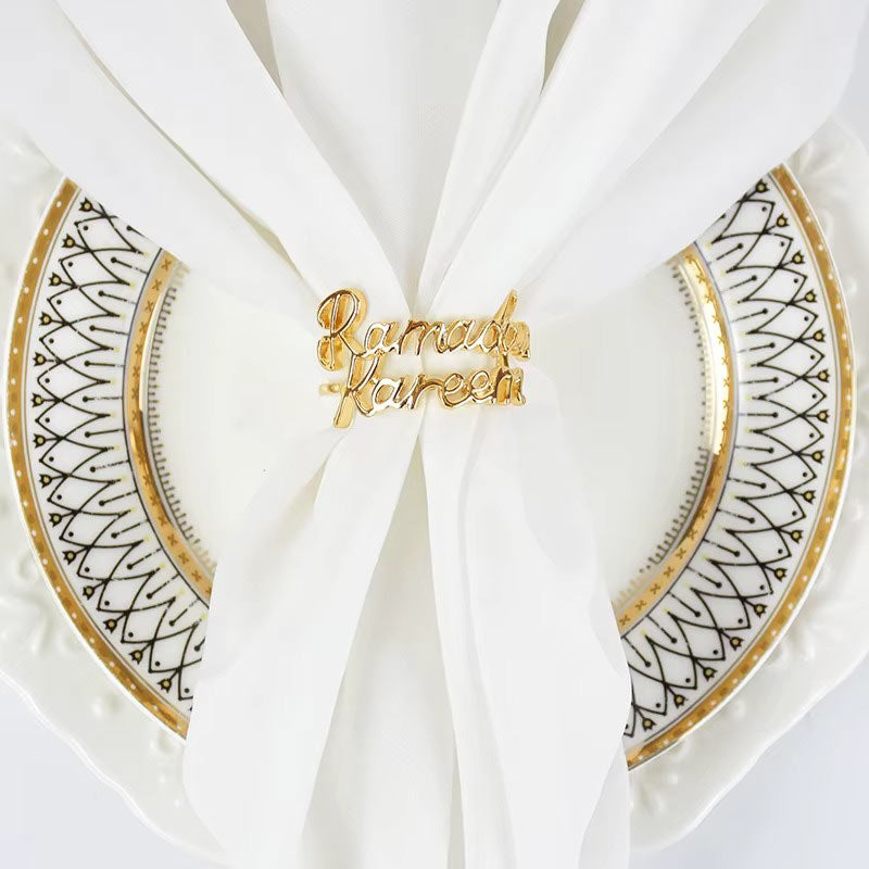 Lot de 4 Ronds de Serviette Ramadan Kareem