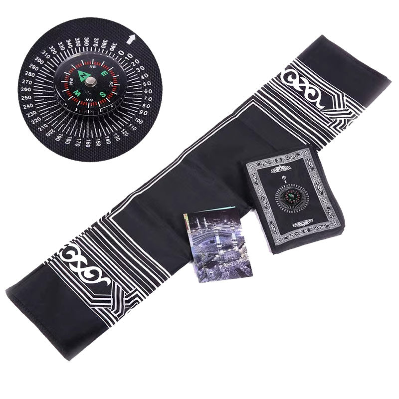 Tapis de Prière Nomade Qibla avec Boussole Intégrée