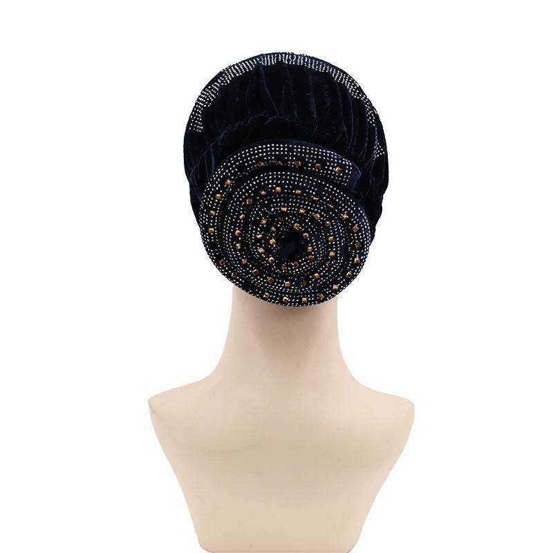 Turban Bijou Spirale Noir