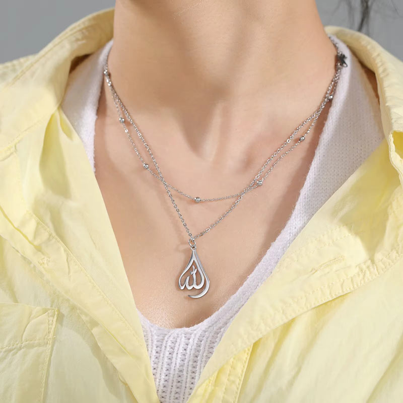 Collier Allah Calligraphie Goutte d’Eau