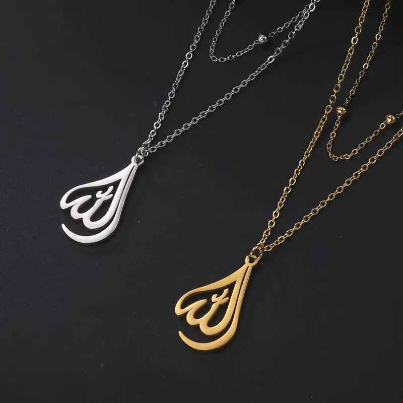 Collier Allah Calligraphie Goutte d’Eau
