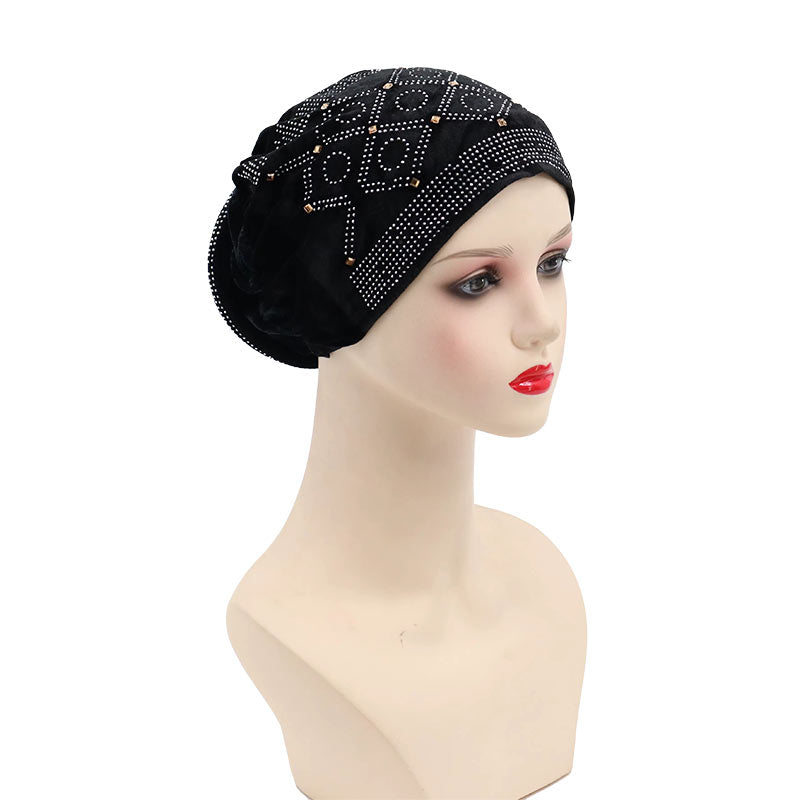 Turban Bijou Spirale Noir